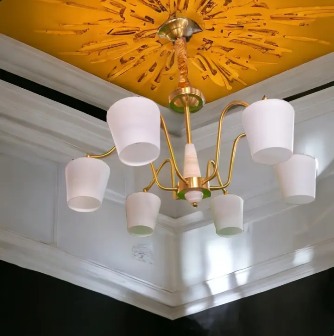 Світлодіодна люстра Дзвіночок 6036 (Золота) на 5 плафонів Вінниця - фото 2
