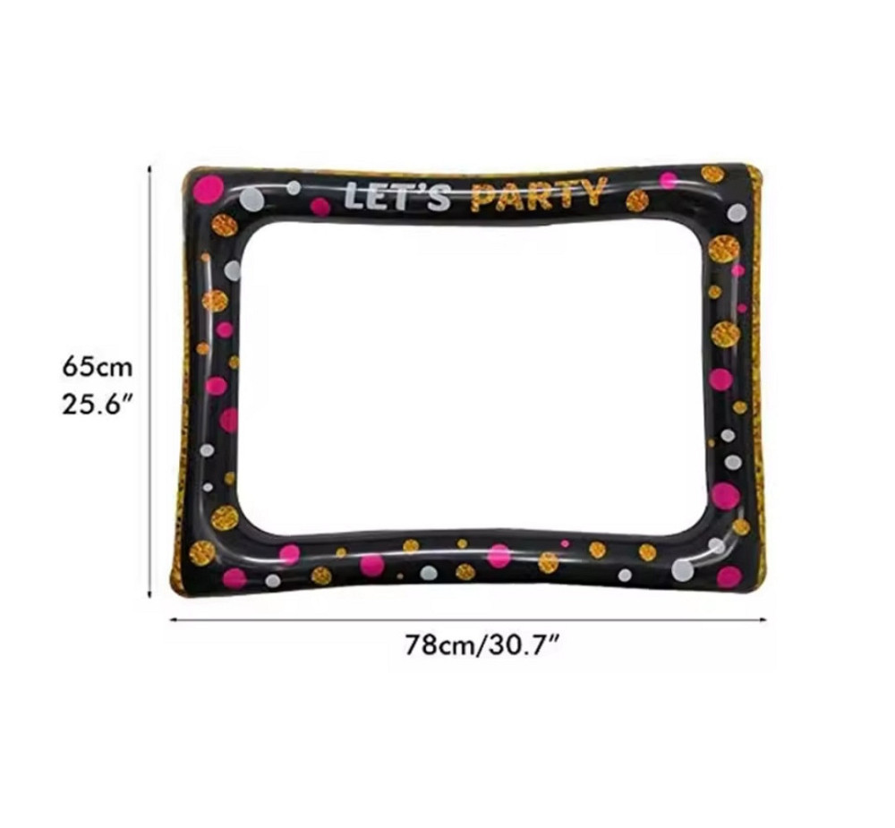 Надувная фоторамка для вечеринки реквизит для селфи декорация к празднику 78 на 65 см чёрная Киев - изображение 5