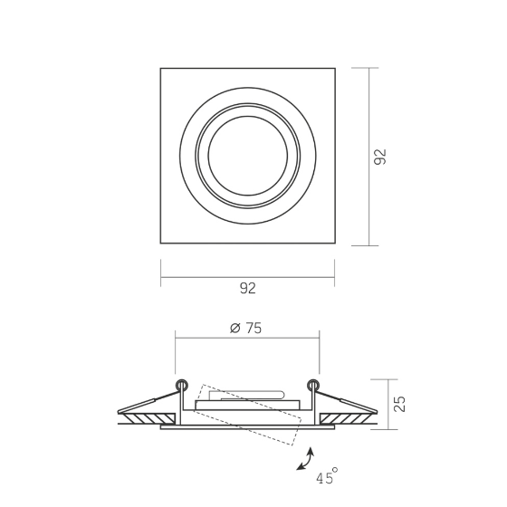LED Світильник врізний під лампу GU10 квадратний чорний VL-SPF08S-B Videx Житомир - изображение 3