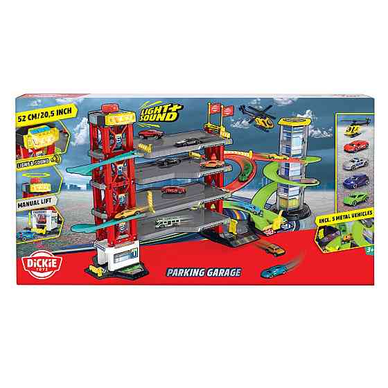 Дитячий ігровий набір Dickie Toys Паркінг 4 поверхи, ліфт, 4 авто та гелікоптер (3339000) Київ