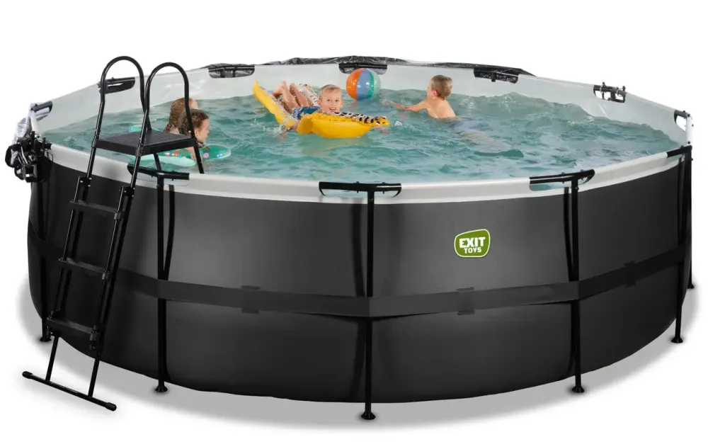 Бассейн EXIT круглый с куполом 427х122 см (песочный фильтр) в цвете black skin Київ - фото 5