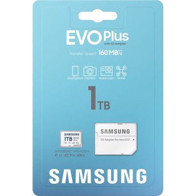 Карта памяти Samsung 1TB microSDXC Class UHS-I U3 V30 A2 EVO Plus + SD Adapter (MB-MC1T0SA/EU) Винница - изображение 8