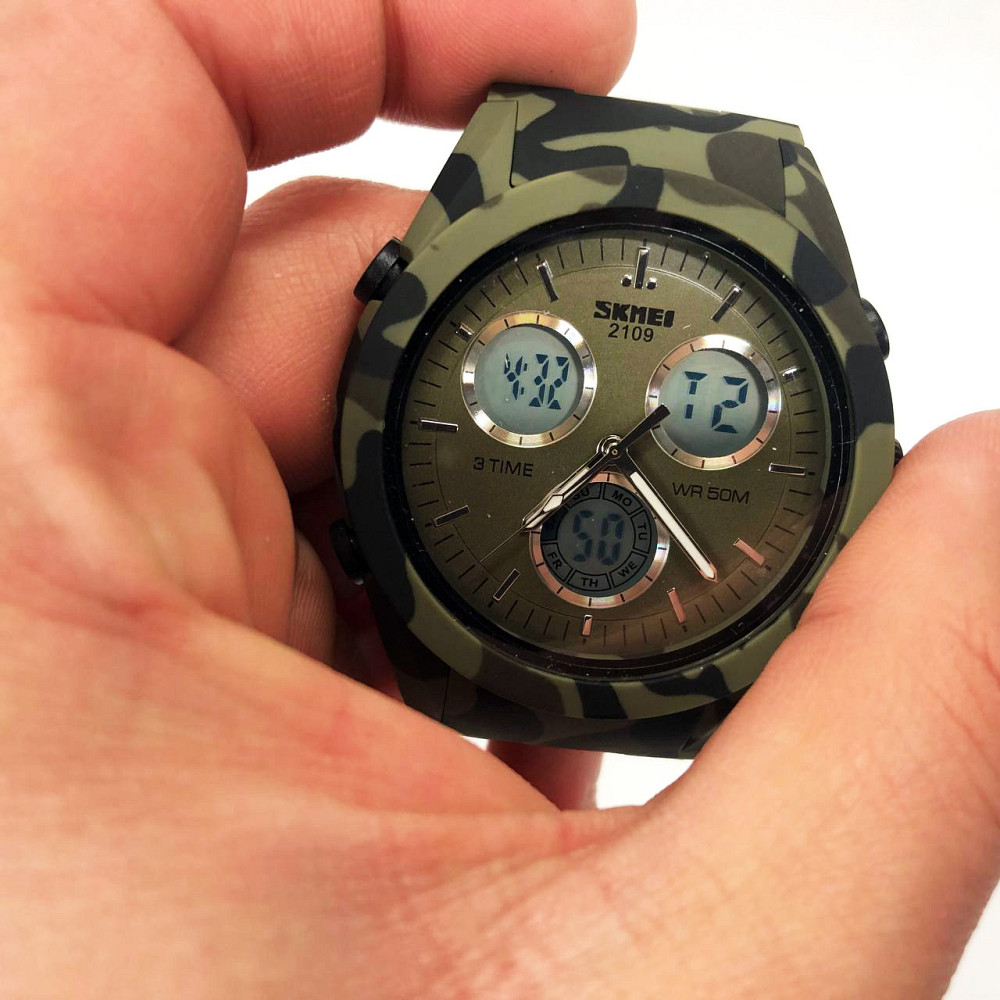 Многофункциональные военные часы SKMEI 2109CMGN, Стильные армейские часы для военных и отдыха SL-51 Львов - изображение 2