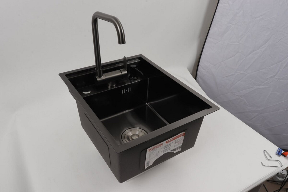 Кухонна мийка CM 40*50 прихована PVD чорна Platinum Handmade Коломыя - изображение 2