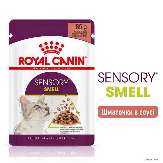 Вологий корм для дорослих котів ROYAL CANIN SENSORY SMELL GRAVY 0.085 кг, cтимулює нюхові рецептори Київ