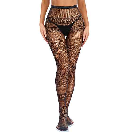 Колготки в сітку фантазійні one size чорний Київ