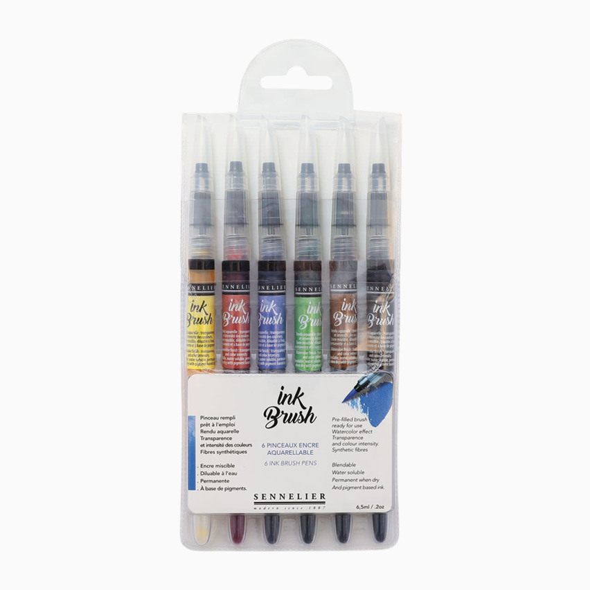 Набір пензелів з чорнилом Sennelier, Trendy, 6 шт, пластик Київ - фото 1
