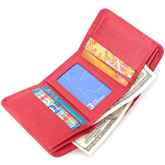 Женский кошелек горизонтального формата из натуральной кожи Красный (ST Leather) Киев