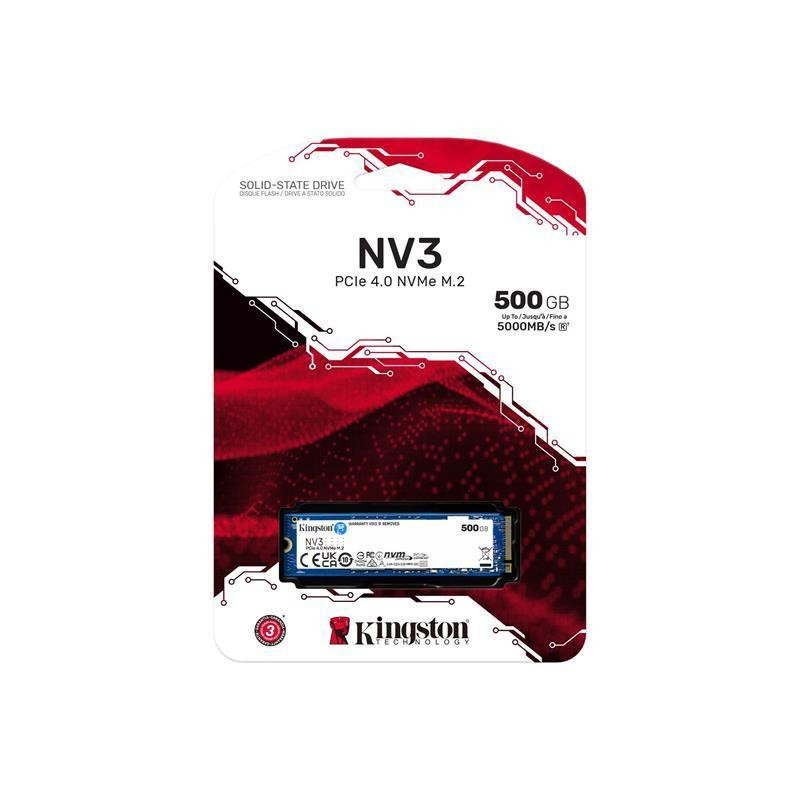 Накопичувач SSD 500 GB M.2 NVMe Kingston NV3 M.2 2280 PCIe Gen4.0 x4 (SNV3S/500G) M.2 2280 Харьков - изображение 3