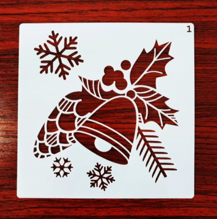 Новый год трафарет Колокольчик 13 на 13 см серый Киев - изображение 1