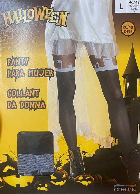 Жіночі колготки Кладовище на Хелловін 20\40 den розмір L 46-48 чорний Київ - фото 3