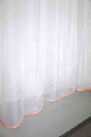 Кухонная гардина VR-Textil № 036к арка белый с персиковым 280х170 см (52-0399) Киев