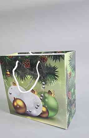 Пакети паперові подарункові, новорічні Квадрат 23*24*10 — 36 (12 шт.) Харків