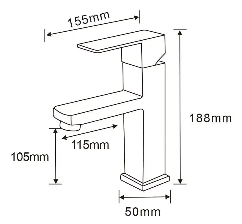 Змішувач для раковини WEZER PRO1-02-BLACK чорний Київ - фото 5