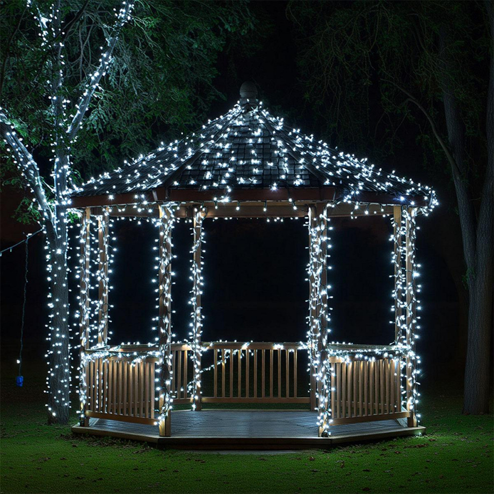 Garlando Новорічна гірлянда вулична 100 м 1000 LED із сонячною батареєю 8 режимів роботи чорний Коломия - фото 1