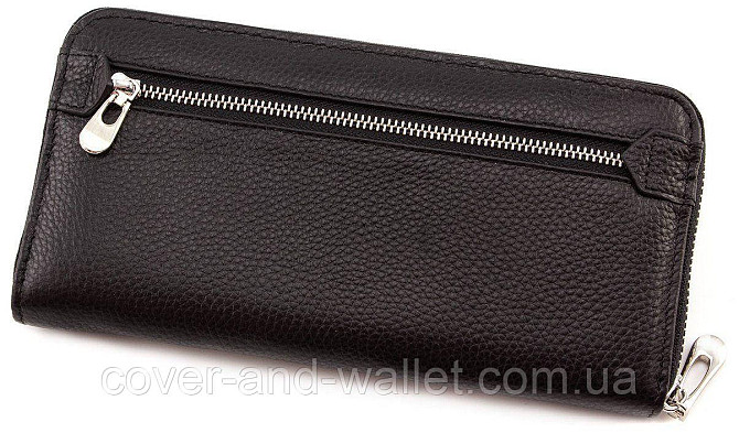 Большой кожаный кошелек клатч на много карточек черного цвета ST Leather Киев - изображение 2
