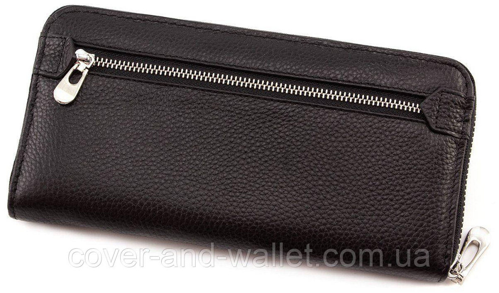 Большой кожаный кошелек клатч на много карточек черного цвета ST Leather Киев - изображение 2