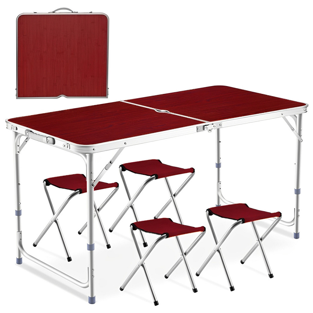 Складаний стіл для пікніка 4 стільці,120х70х60см,Коричневий SBR Київ - фото 1