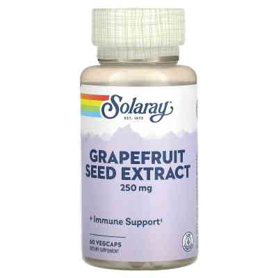 Травы Solaray Экстракт семян грейпфрута, 250 мг, Grapefruit Seed Extract, 60 вегет (SOR08520) Винница