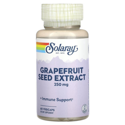 Травы Solaray Экстракт семян грейпфрута, 250 мг, Grapefruit Seed Extract, 60 вегет (SOR08520) Винница - изображение 1