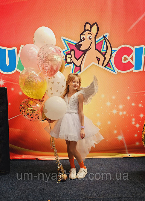 Сукня Сніжинка Дитяча біла сукня зі шлейфом та пір'ячком 116-128 Кривий Ріг - фото 5