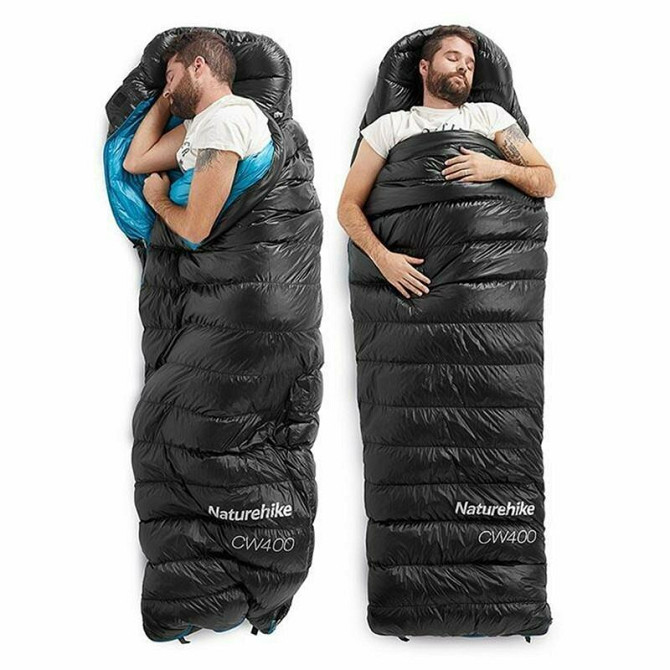 Спальник Naturehike CWZ400 NH19W400-Z, (7°C), p-р L, чорний Київ - фото 3