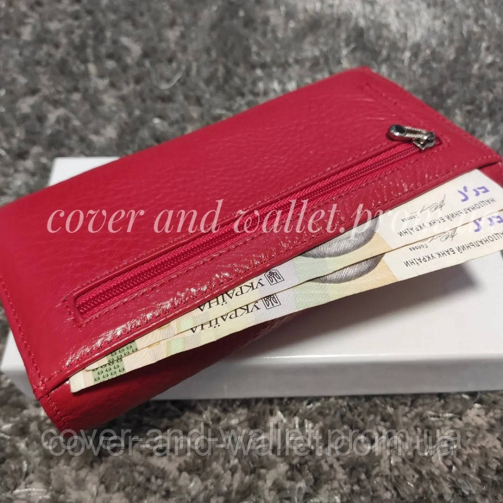 Класичний шкіряний жіночий гаманець червоного кольору Marco Coverna N3 Київ - фото 9
