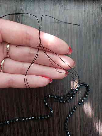 Женское ожерелье на завязках 40 см черный Киев