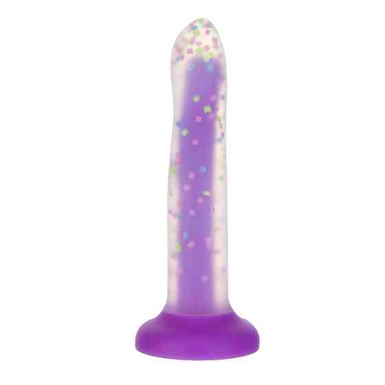 Светящийся в темноте фаллоимитатор ADDICTION Rave 8″ Glow in the Dark Dildo Purple Confetti , 20,3 см Sex Aura Киев