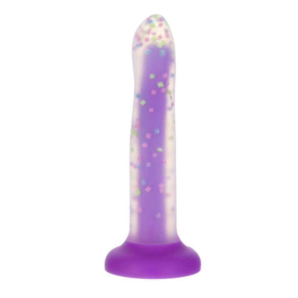 Светящийся в темноте фаллоимитатор ADDICTION Rave 8″ Glow in the Dark Dildo Purple Confetti , 20,3 см Sex Aura Киев - изображение 2