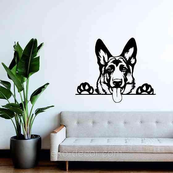 Декоративне настінне Панно «Вівчарка», Декор на стіну 70*56 см, Чорний Київ