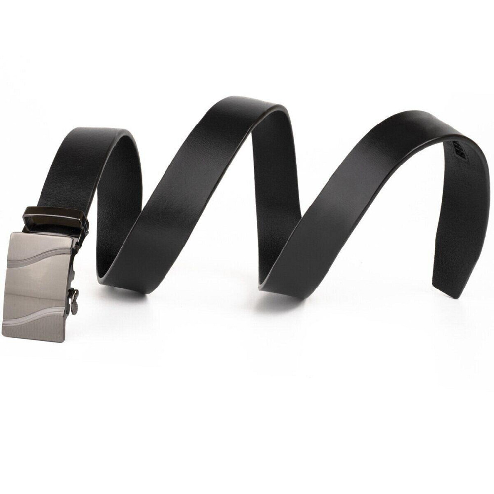 Ремень мужской с пряжкой волна Vintage 20336 Черный Киев - изображение 7