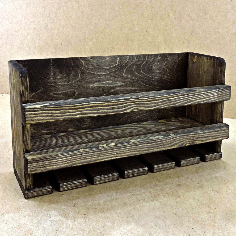 Настінна винна полиця "Кавасакі" мокко Миколаїв - фото 1