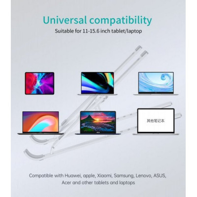 Подставка для ноутбука Choetech до 15", алюминий, компактная конструкция (H045-SL) Винница - изображение 11