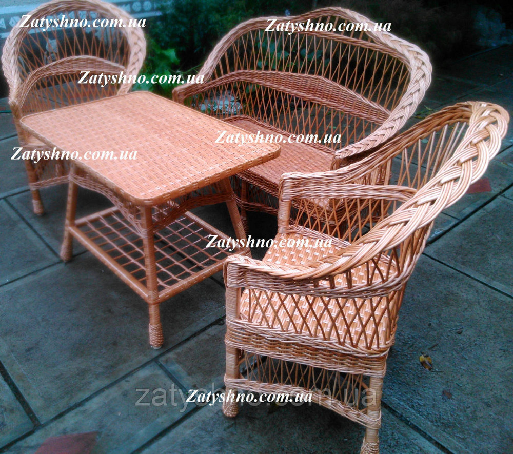Комплект мебели из лозы | комплект мебели от производителя | кресла диван и стол плетеный из лозы Киев - изображение 1