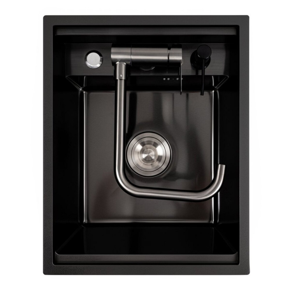 PLATINUM Кухонна мийка CM 40*50 прихована PVD чорна Platinum Handmade Киев - изображение 7