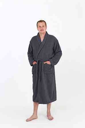 Мужской махровый халат Ideal Textile темно-серый (56860775) XL Черновцы