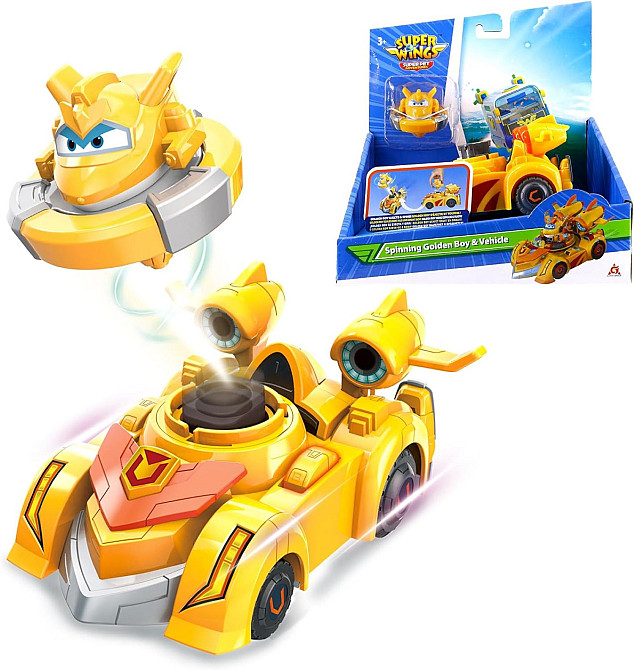 Ігровий набір Super Wings Spinning Vehicle Золотий Хлопчик (Golden Boy) Киев - изображение 2