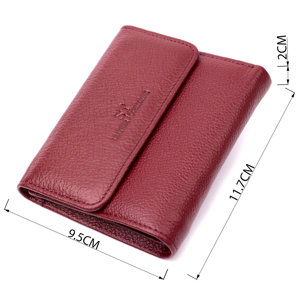 Шкіряний жіночий гаманець з монетницею Бордовий (ST Leather) Київ - фото 7