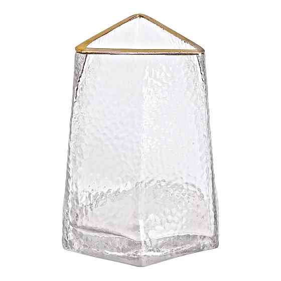 Стеклянная ваза для цветов, декоративный треугольник с золотой каймой, 16 см HP-1709 Киев