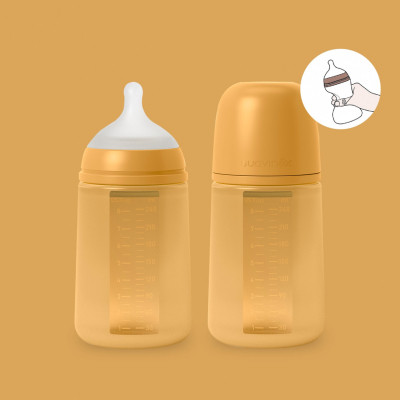 Бутылочка для кормления Suavinex Colour Essence силиконовая, медленный поток, 240 мл, мустард (308069) Винница - изображение 4