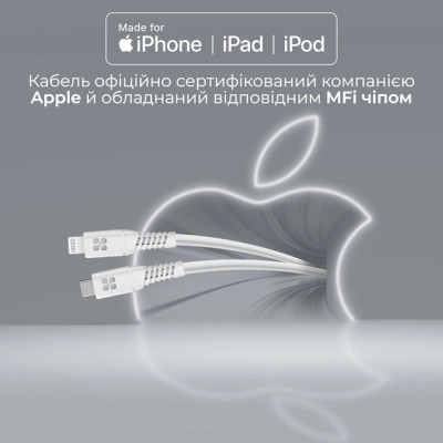 Дата кабель USB-C to Lightning 1.2m 20W PD MFi POWERLINE-CI120 black Promate (powerline-ci120.white) Вінниця - фото 7