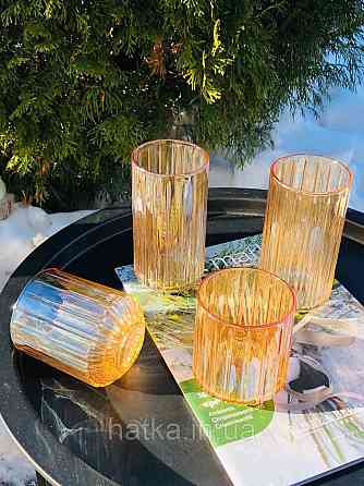 Набір високих склянок 6 шт OLens "Янтарний Дюк" 350 мл для дому та ресторанів 102-537 Київ