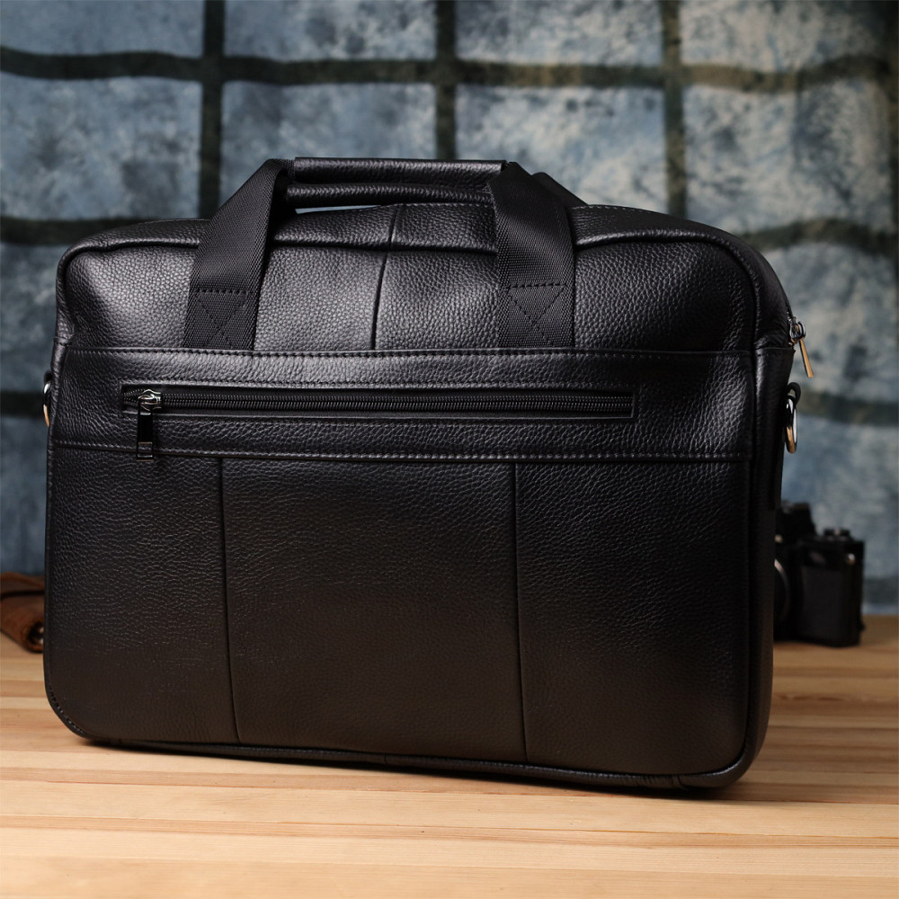 Діловий портфель для чоловіків із натуральної шкіри Vintage 23039 Чорний Київ - фото 10