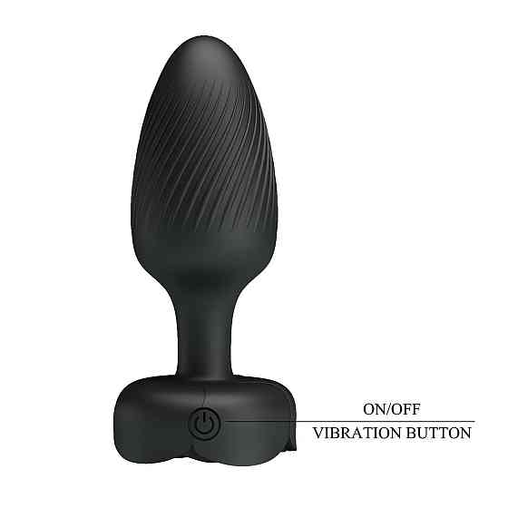 Анальный вибратор Pretty Love Varian с мерцающей подсветкой, черный, 10.8 х 3.8 см Sex Aura Киев