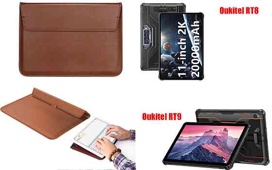 Чохол-конверт VitoCase для Oukitel RT8, Oukitel RT9, з функцією підставки для планшета Коричневий Київ