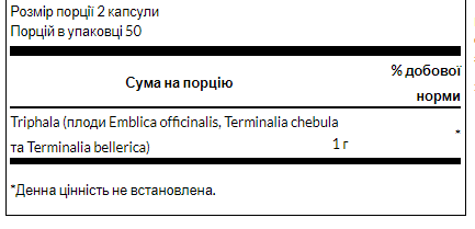Triphala 500 mg - 100caps Луцьк