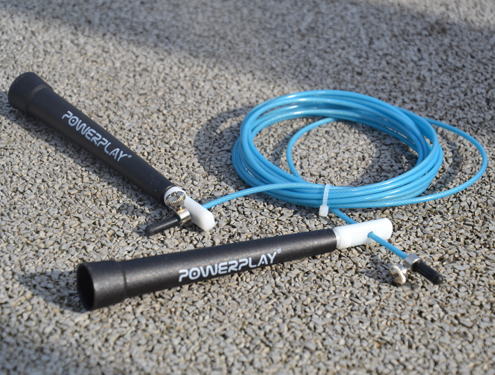 Скакалка швидкісна спортивна PowerPlay 4202 Ultra Speed Rope Бірюзова 2,9m.) Київ - фото 9