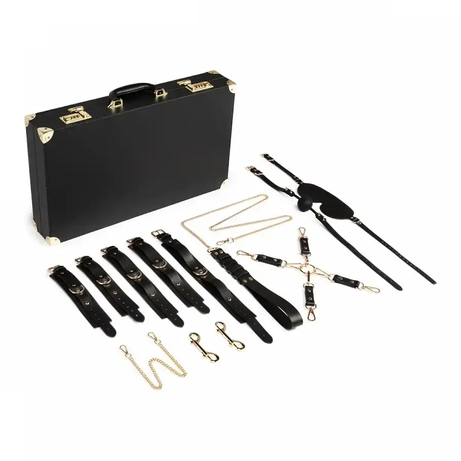 Набір для BDSM Bedroom Fantasies: Bondage Suitcase 13 Pcs - Cow Leather Львів - фото 2