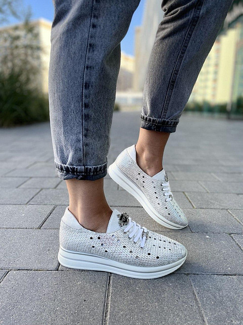 Liya Кросівки жіночі LIYA 106 срібні (весна-літо, шкіра натуральна) (3304) лише 39р. Коломия - фото 8